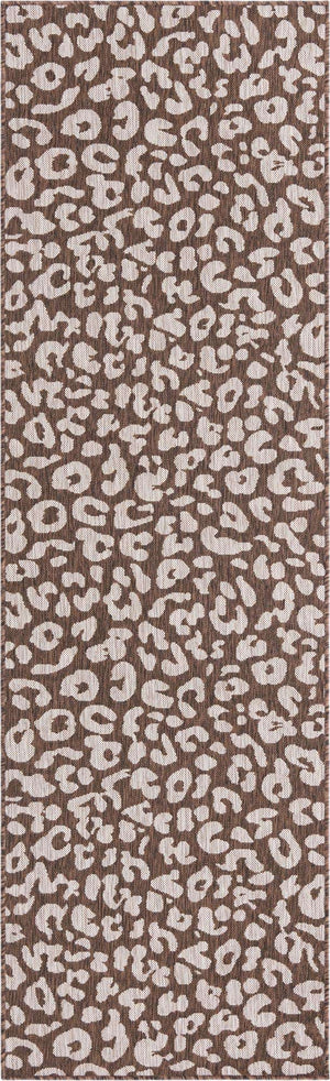 Brown 2' 7 x 10' Outdoor Safari Runner Area Rug Weather Resistant for Patio, Deck, Terrace, Balcony, Porch Animal Print Wildlife Nature Carpet for Sale at Rug Engine