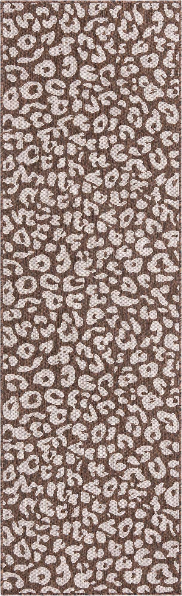 Brown 2' 7 x 10' Outdoor Safari Runner Area Rug Weather Resistant for Patio, Deck, Terrace, Balcony, Porch Animal Print Wildlife Nature Carpet for Sale at Rug Engine
