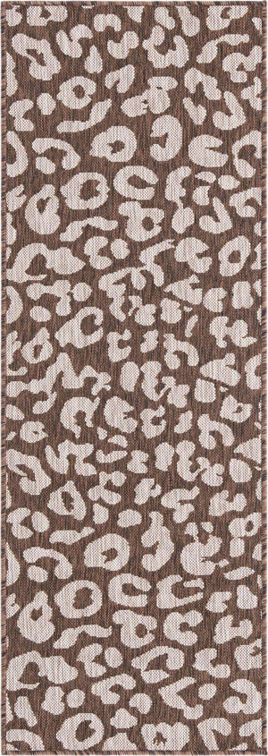Brown 2' x 6' 1 Outdoor Safari Runner Area Rug Weather Resistant for Patio, Deck, Terrace, Balcony, Porch Animal Print Wildlife Nature Carpet for Sale at Rug Engine