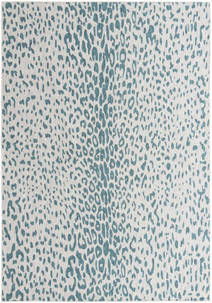 Teal 10' x 14' 1 Outdoor Safari Rectangle Area Rug Weather Resistant for Patio, Deck, Terrace, Balcony, Porch Animal Print Wildlife Nature Carpet for Sale at Rug Engine