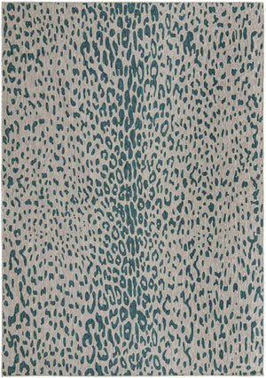 Teal 10' x 14' 1 Outdoor Safari Rectangle Area Rug Weather Resistant for Patio, Deck, Terrace, Balcony, Porch Animal Print Wildlife Nature Carpet for Sale at Rug Engine