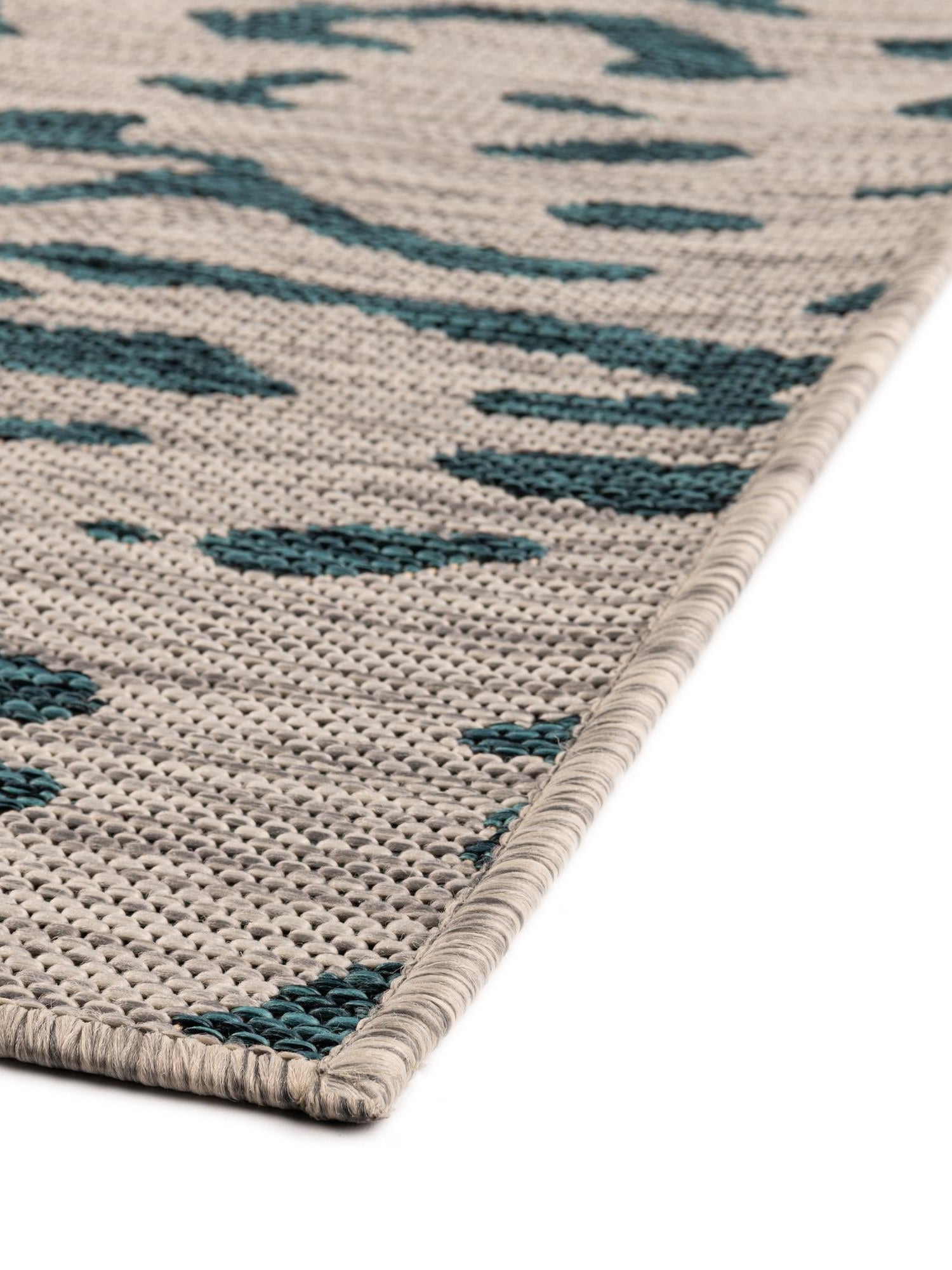 Teal 5' 3 x 8' Outdoor Safari Rectangle Area Rug Weather Resistant for Patio, Deck, Terrace, Balcony, Porch Animal Print Wildlife Nature Carpet for Sale at Rug Engine