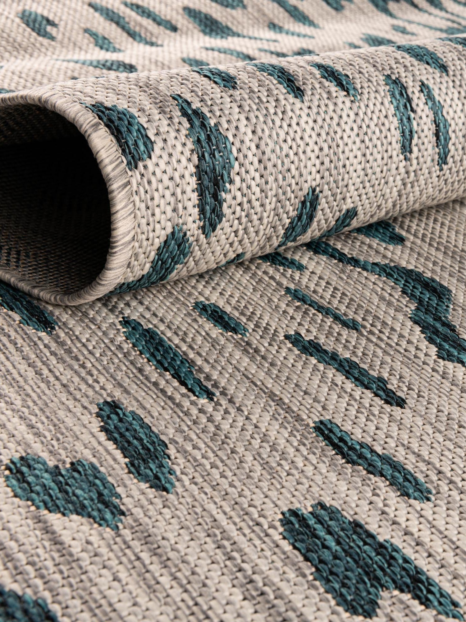 Teal 13' 1 x 13' 1 Outdoor Safari Square Area Rug Weather Resistant for Patio, Deck, Terrace, Balcony, Porch Animal Print Wildlife Nature Carpet for Sale at Rug Engine