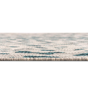 Teal 4' 1 x 4' 1 Outdoor Safari Round Area Rug Weather Resistant for Patio, Deck, Terrace, Balcony, Porch Animal Print Wildlife Nature Carpet for Sale at Rug Engine