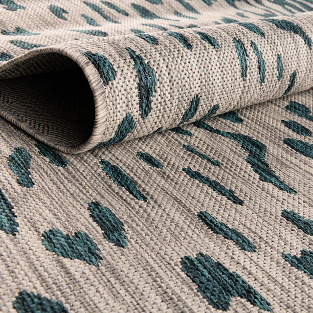 Teal 10' x 10' Outdoor Safari Round Area Rug Weather Resistant for Patio, Deck, Terrace, Balcony, Porch Animal Print Wildlife Nature Carpet for Sale at Rug Engine