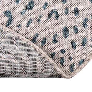 Teal 4' 1 x 4' 1 Outdoor Safari Round Area Rug Weather Resistant for Patio, Deck, Terrace, Balcony, Porch Animal Print Wildlife Nature Carpet for Sale at Rug Engine