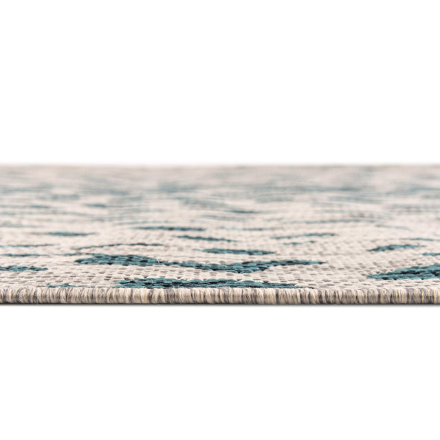 Teal 2' 7 x 10' Outdoor Safari Runner Area Rug Weather Resistant for Patio, Deck, Terrace, Balcony, Porch Animal Print Wildlife Nature Carpet for Sale at Rug Engine
