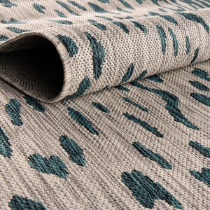 Teal 2' x 8' Outdoor Safari Runner Area Rug Weather Resistant for Patio, Deck, Terrace, Balcony, Porch Animal Print Wildlife Nature Carpet for Sale at Rug Engine
