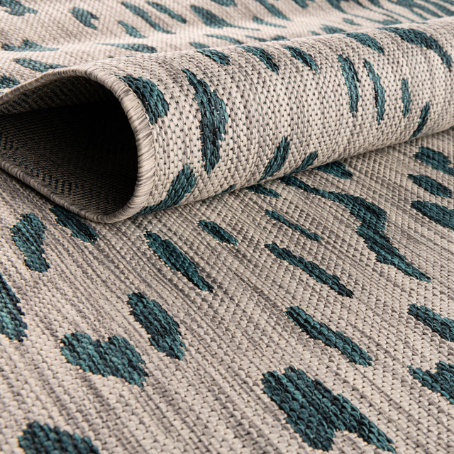 Teal 2' x 6' 1 Outdoor Safari Runner Area Rug Weather Resistant for Patio, Deck, Terrace, Balcony, Porch Animal Print Wildlife Nature Carpet for Sale at Rug Engine