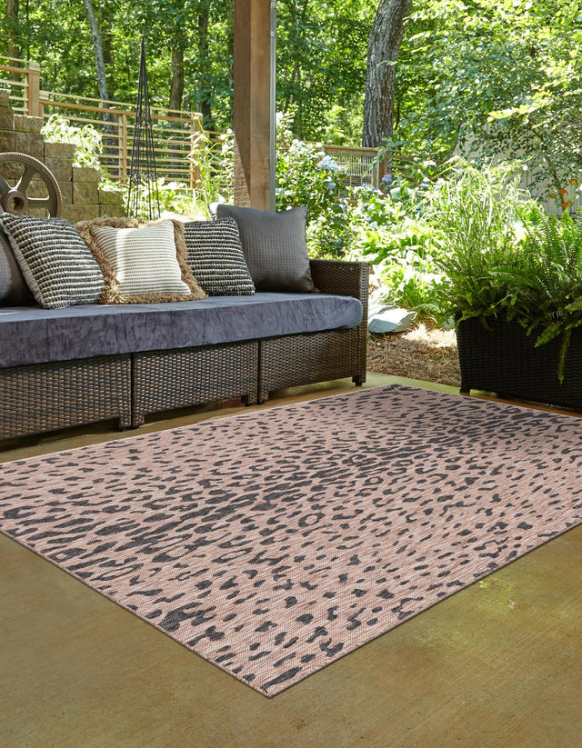 Natural 4' 1 x 6' 1 Outdoor Safari Rectangle Area Rug Weather Resistant for Patio, Deck, Terrace, Balcony, Porch Animal Print Wildlife Nature Carpet for Sale at Rug Engine