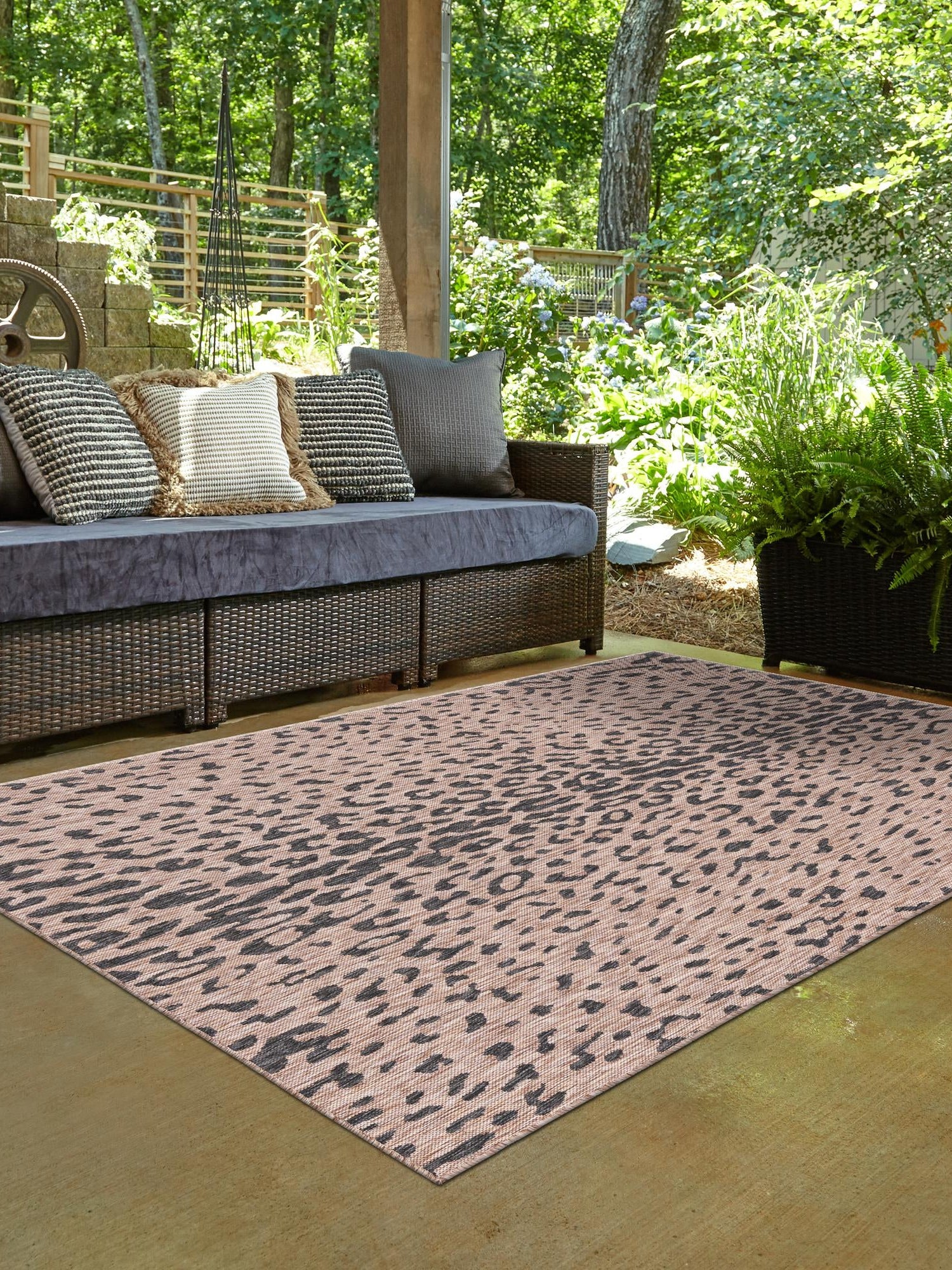 Natural 7' 1 x 10' Outdoor Safari Rectangle Area Rug Weather Resistant for Patio, Deck, Terrace, Balcony, Porch Animal Print Wildlife Nature Carpet for Sale at Rug Engine