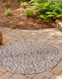Natural 6' 1 x 6' 1 Outdoor Safari Round Area Rug Weather Resistant for Patio, Deck, Terrace, Balcony, Porch Animal Print Wildlife Nature Carpet for Sale at Rug Engine