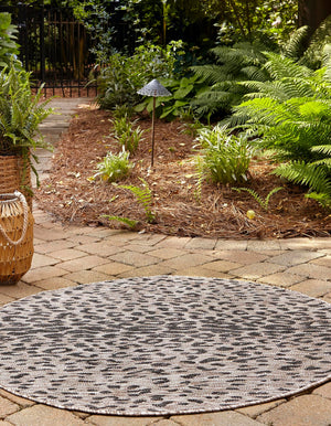 Natural 7' 10 x 7' 10 Outdoor Safari Round Area Rug Weather Resistant for Patio, Deck, Terrace, Balcony, Porch Animal Print Wildlife Nature Carpet for Sale at Rug Engine