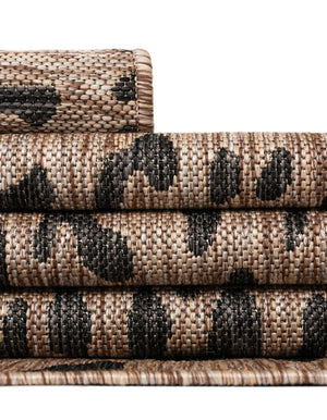 Natural 4' 1 x 4' 1 Outdoor Safari Round Area Rug Weather Resistant for Patio, Deck, Terrace, Balcony, Porch Animal Print Wildlife Nature Carpet for Sale at Rug Engine