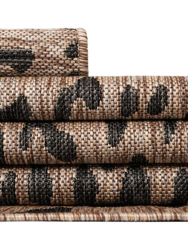 Natural 4' 1 x 4' 1 Outdoor Safari Round Area Rug Weather Resistant for Patio, Deck, Terrace, Balcony, Porch Animal Print Wildlife Nature Carpet for Sale at Rug Engine