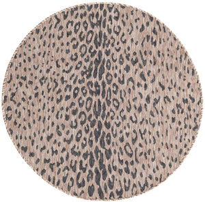 Natural 4' 1 x 4' 1 Outdoor Safari Round Area Rug Weather Resistant for Patio, Deck, Terrace, Balcony, Porch Animal Print Wildlife Nature Carpet for Sale at Rug Engine