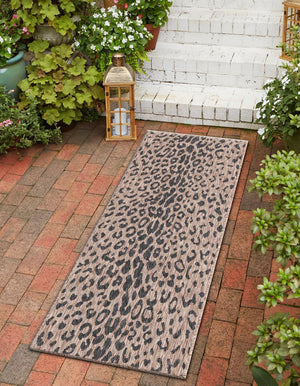 Natural 2' x 8' Outdoor Safari Runner Area Rug Weather Resistant for Patio, Deck, Terrace, Balcony, Porch Animal Print Wildlife Nature Carpet for Sale at Rug Engine