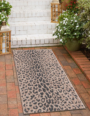 Natural 2' x 6' 1 Outdoor Safari Runner Area Rug Weather Resistant for Patio, Deck, Terrace, Balcony, Porch Animal Print Wildlife Nature Carpet for Sale at Rug Engine