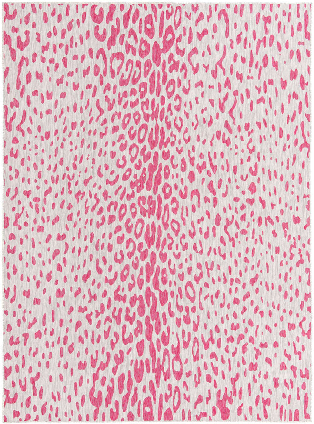Pink Gray 9' x 12' Outdoor Safari Rectangle Area Rug Weather Resistant for Patio, Deck, Terrace, Balcony, Porch Animal Print Wildlife Nature Carpet for Sale at Rug Engine