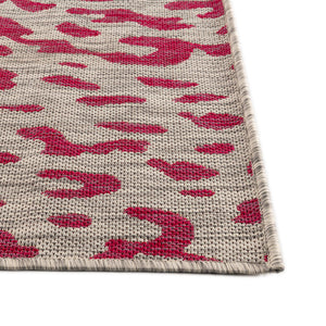 Pink Gray 5' 3 x 8' Outdoor Safari Rectangle Area Rug Weather Resistant for Patio, Deck, Terrace, Balcony, Porch Animal Print Wildlife Nature Carpet for Sale at Rug Engine