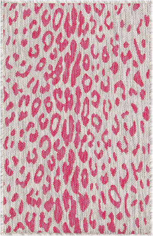 Pink Gray 2' x 3' 1 Outdoor Safari Rectangle Area Rug Weather Resistant for Patio, Deck, Terrace, Balcony, Porch Animal Print Wildlife Nature Carpet for Sale at Rug Engine