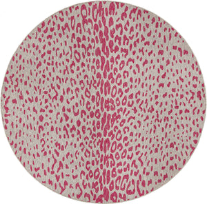 Pink Gray 10' x 10' Outdoor Safari Round Area Rug Weather Resistant for Patio, Deck, Terrace, Balcony, Porch Animal Print Wildlife Nature Carpet for Sale at Rug Engine