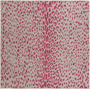 Pink Gray 10' x 10' Outdoor Safari Square Area Rug Weather Resistant for Patio, Deck, Terrace, Balcony, Porch Animal Print Wildlife Nature Carpet for Sale at Rug Engine