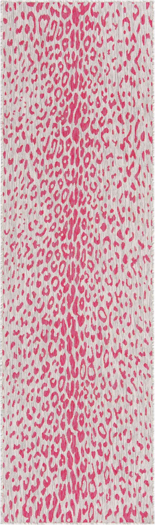 Pink Gray 2' 7 x 10' Outdoor Safari Runner Area Rug Weather Resistant for Patio, Deck, Terrace, Balcony, Porch Animal Print Wildlife Nature Carpet for Sale at Rug Engine