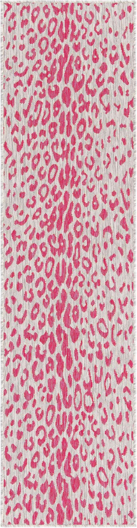 Pink Gray 2' x 8' Outdoor Safari Runner Area Rug Weather Resistant for Patio, Deck, Terrace, Balcony, Porch Animal Print Wildlife Nature Carpet for Sale at Rug Engine