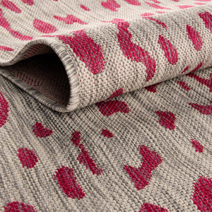 Pink Gray 2' x 8' Outdoor Safari Runner Area Rug Weather Resistant for Patio, Deck, Terrace, Balcony, Porch Animal Print Wildlife Nature Carpet for Sale at Rug Engine