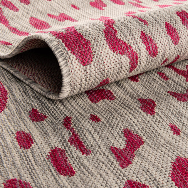Pink Gray 2' x 8' Outdoor Safari Runner Area Rug Weather Resistant for Patio, Deck, Terrace, Balcony, Porch Animal Print Wildlife Nature Carpet for Sale at Rug Engine