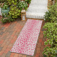 Pink Gray 2' x 6' 1 Outdoor Safari Runner Area Rug Weather Resistant for Patio, Deck, Terrace, Balcony, Porch Animal Print Wildlife Nature Carpet for Sale at Rug Engine