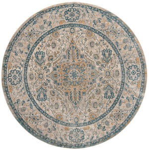 Light Gray 7' x 7' Lola Round Area Rug Polypropylene With Jute Backing Traditional Pattern Easy Clean Carpet for Home Interior Design for Sale at Rug Engine