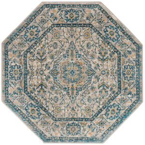 Light Gray 3' 11 x 3' 11 Lola Octagon Area Rug Polypropylene With Jute Backing Traditional Pattern Easy Clean Carpet for Home Interior Design for Sale at Rug Engine