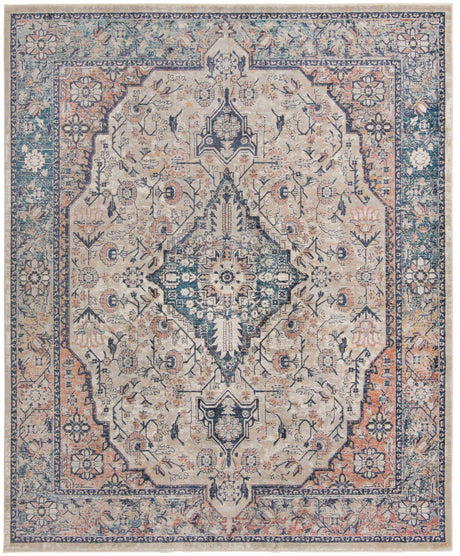 Blue 10' x 12' 4 Lola Rectangle Area Rug Polypropylene With Jute Backing Traditional Pattern Easy Clean Carpet for Home Interior Design for Sale at Rug Engine