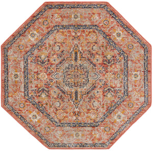 Brick Red 3' 11 x 3' 11 Lola Octagon Area Rug Polypropylene With Jute Backing Traditional Pattern Easy Clean Carpet for Home Interior Design for Sale at Rug Engine