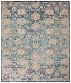 Blue 10' x 12' 4 Lola Rectangle Area Rug Polypropylene With Jute Backing Traditional Pattern Easy Clean Carpet for Home Interior Design for Sale at Rug Engine