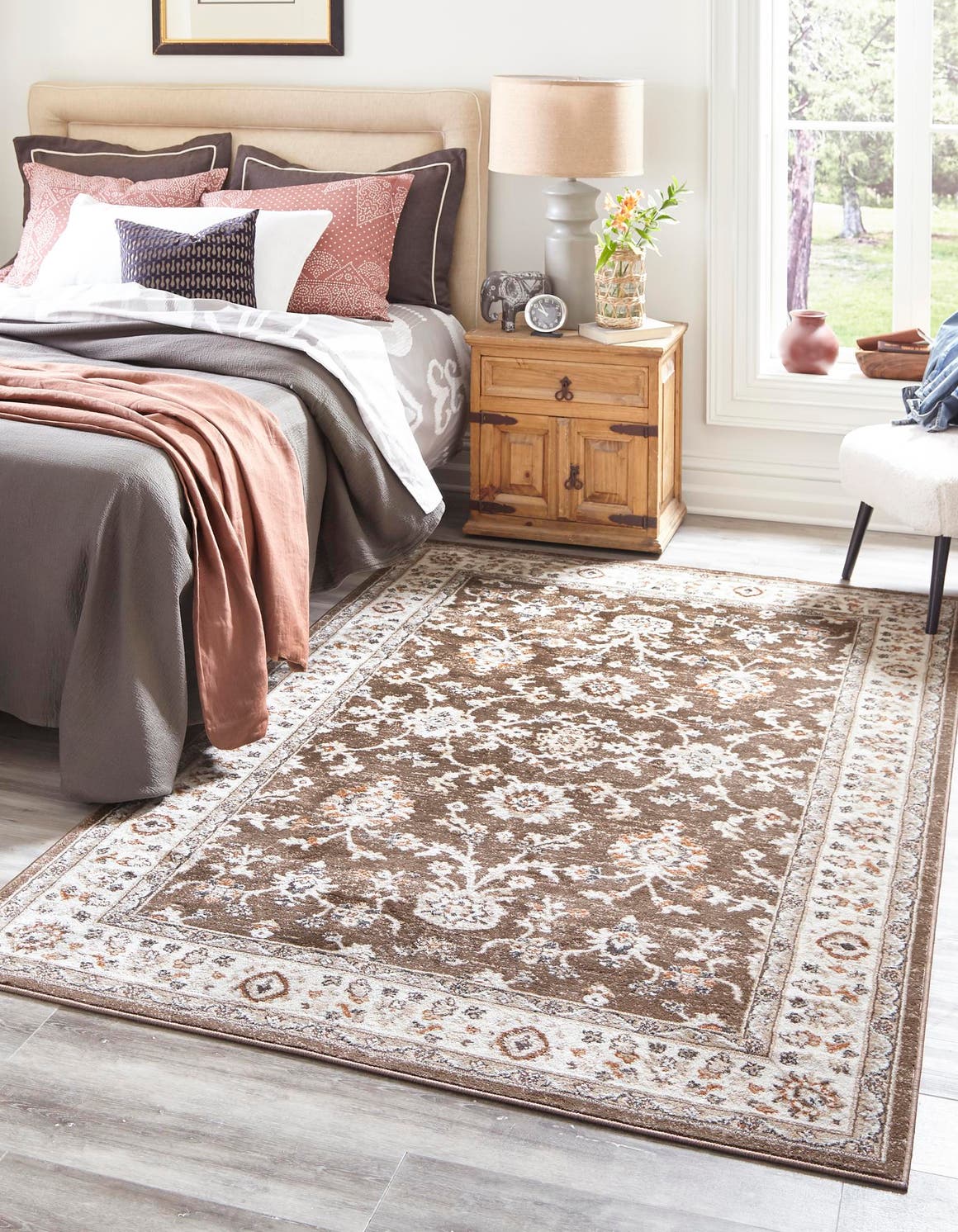Brown 7' 10 x 10' Charlotte Rectangle Area Rug 100% Polypropylene With Jute Backing Traditional Classical Durable Carpet for Living Dining Office Rooms for Sale at Rug Engine