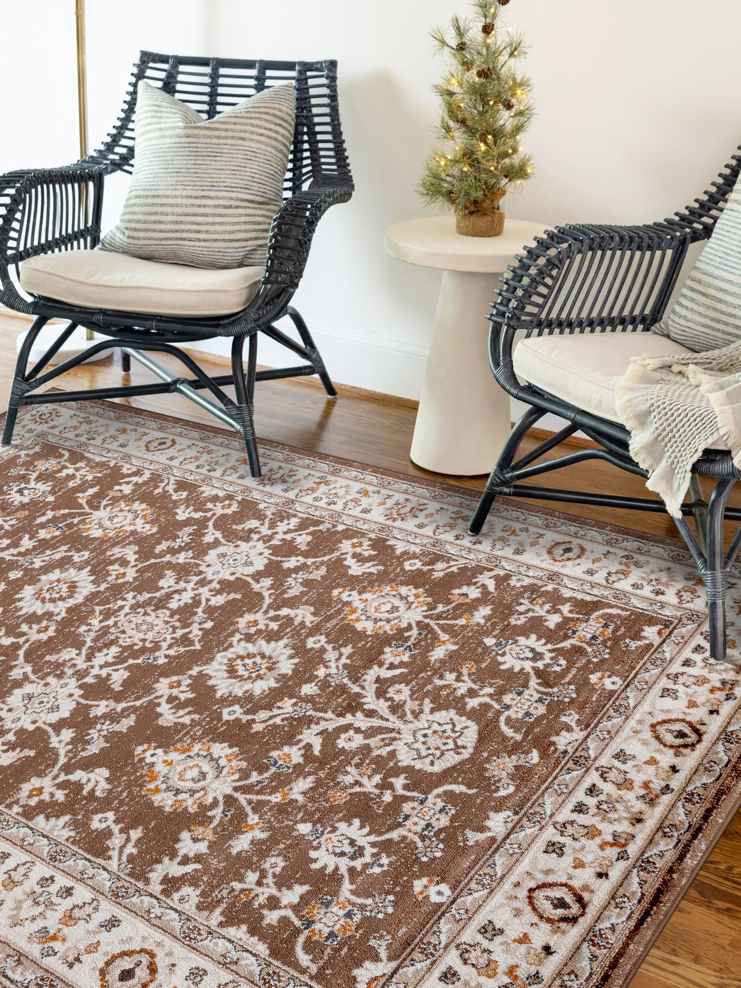 Brown 6' 1 x 9' Charlotte Rectangle Area Rug 100% Polypropylene With Jute Backing Traditional Classical Durable Carpet for Living Dining Office Rooms for Sale at Rug Engine