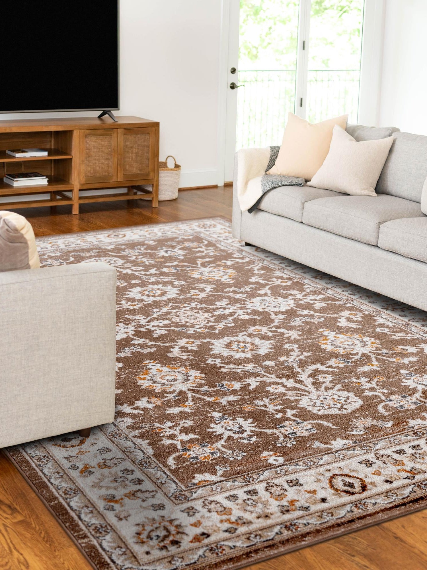 Brown 10' x 14' 1 Charlotte Rectangle Area Rug 100% Polypropylene With Jute Backing Traditional Classical Durable Carpet for Living Dining Office Rooms for Sale at Rug Engine