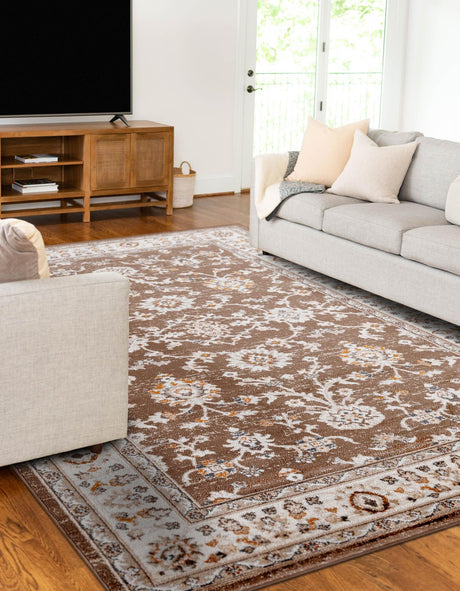 Brown 7' 10 x 10' Charlotte Rectangle Area Rug 100% Polypropylene With Jute Backing Traditional Classical Durable Carpet for Living Dining Office Rooms for Sale at Rug Engine