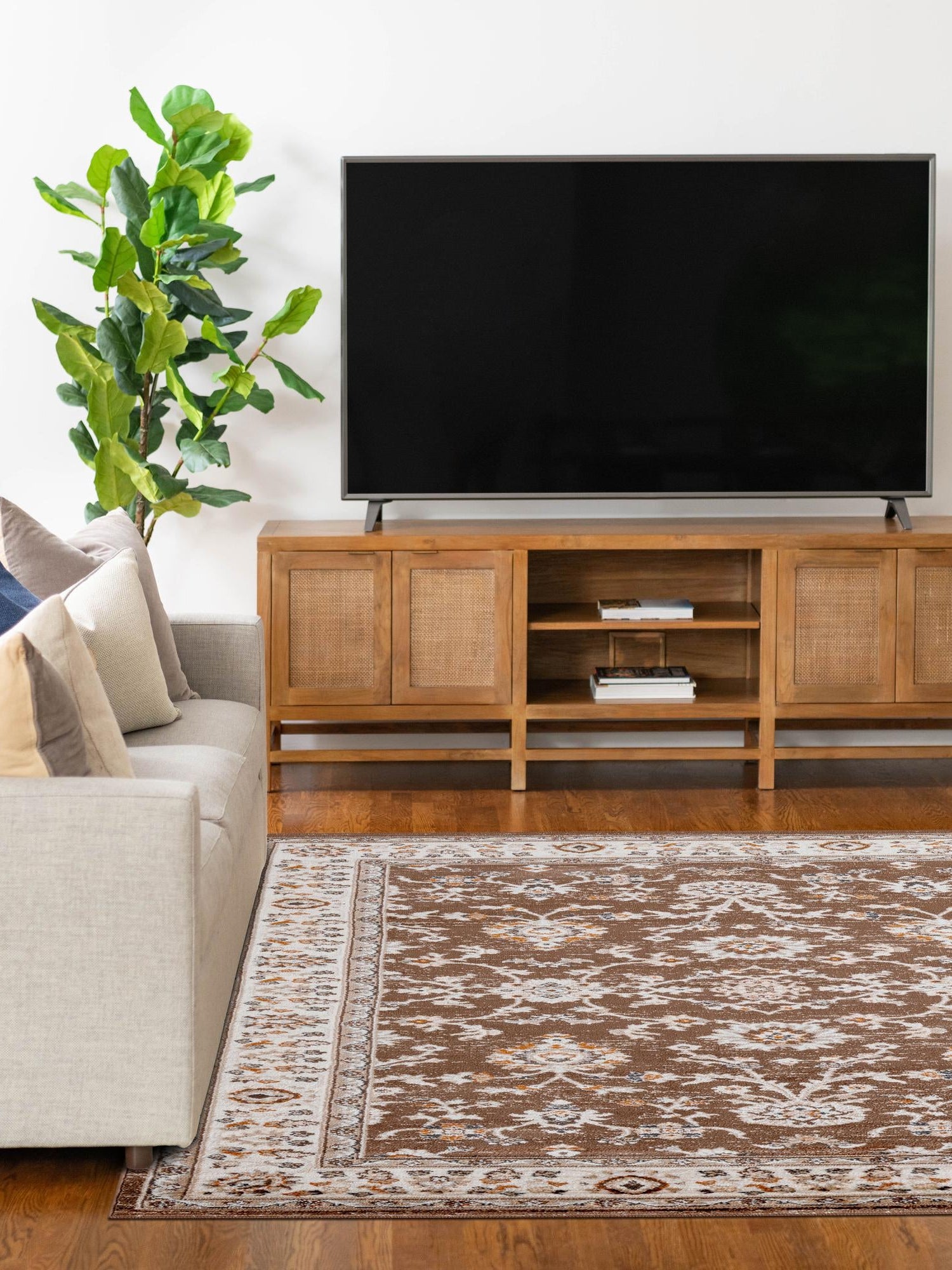 Brown 2' x 3' 1 Charlotte Rectangle Area Rug 100% Polypropylene With Jute Backing Traditional Classical Durable Carpet for Living Dining Office Rooms for Sale at Rug Engine