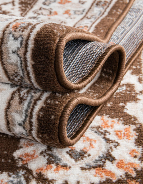 Brown 7' 1 x 10' Charlotte Rectangle Area Rug 100% Polypropylene With Jute Backing Traditional Classical Durable Carpet for Living Dining Office Rooms for Sale at Rug Engine