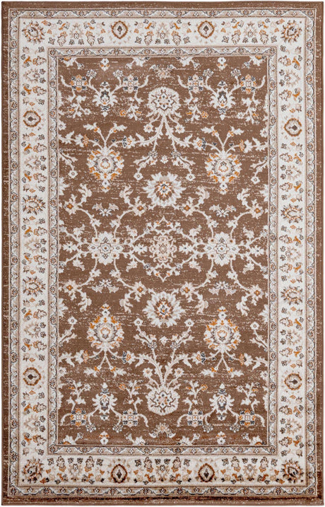 Brown 5' 3 x 8' Charlotte Rectangle Area Rug 100% Polypropylene With Jute Backing Traditional Classical Durable Carpet for Living Dining Office Rooms for Sale at Rug Engine