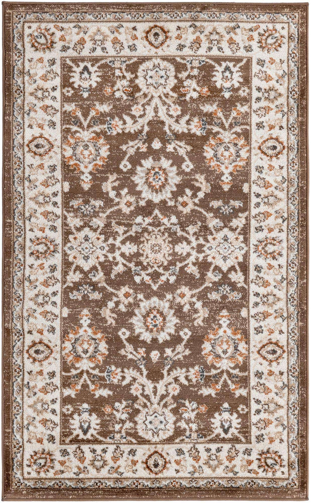 Brown 3' 1 x 5' 3 Charlotte Rectangle Area Rug 100% Polypropylene With Jute Backing Traditional Classical Durable Carpet for Living Dining Office Rooms for Sale at Rug Engine