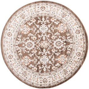 Brown 7' 10 x 7' 10 Charlotte Round Area Rug 100% Polypropylene With Jute Backing Traditional Classical Durable Carpet for Living Dining Office Rooms for Sale at Rug Engine