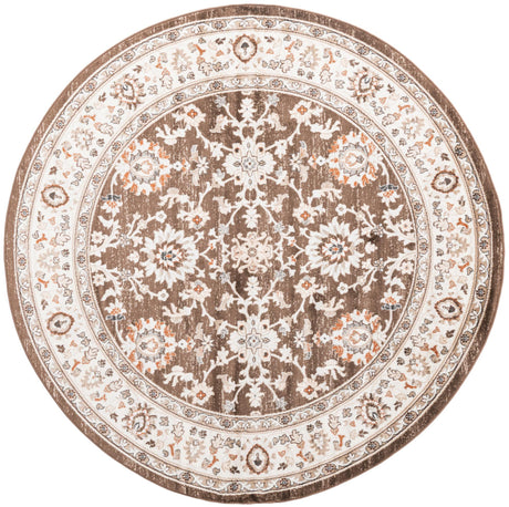 Brown 7' 10 x 7' 10 Charlotte Round Area Rug 100% Polypropylene With Jute Backing Traditional Classical Durable Carpet for Living Dining Office Rooms for Sale at Rug Engine