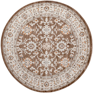 Brown 7' 10 x 7' 10 Charlotte Round Area Rug 100% Polypropylene With Jute Backing Traditional Classical Durable Carpet for Living Dining Office Rooms for Sale at Rug Engine