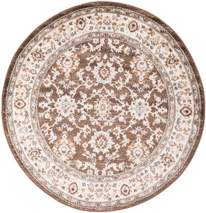 Brown 5' 3 x 5' 3 Charlotte Round Area Rug 100% Polypropylene With Jute Backing Traditional Classical Durable Carpet for Living Dining Office Rooms for Sale at Rug Engine