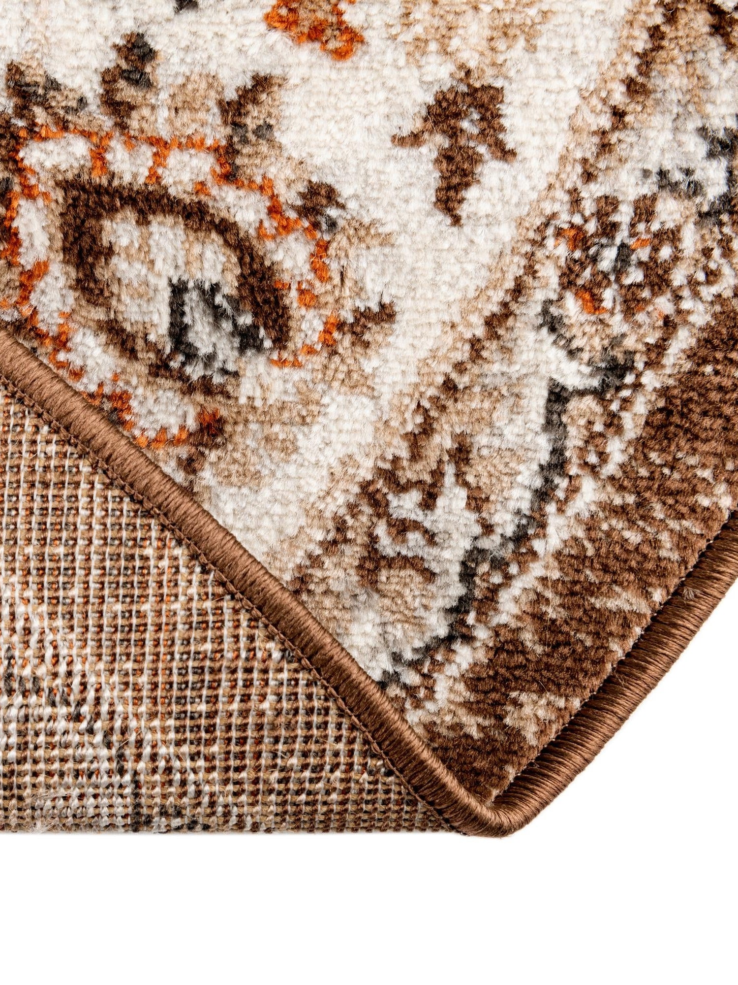 Brown 5' 3 x 5' 3 Charlotte Round Area Rug 100% Polypropylene With Jute Backing Traditional Classical Durable Carpet for Living Dining Office Rooms for Sale at Rug Engine